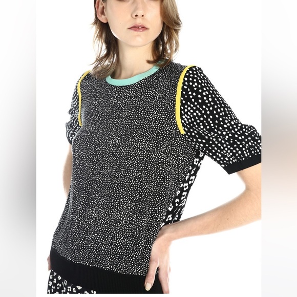 MaxMara label-cut Floral Contrast Trim Knit Top IT40 165/88A US4/6 Spring/Summer - Picture 2 of 16